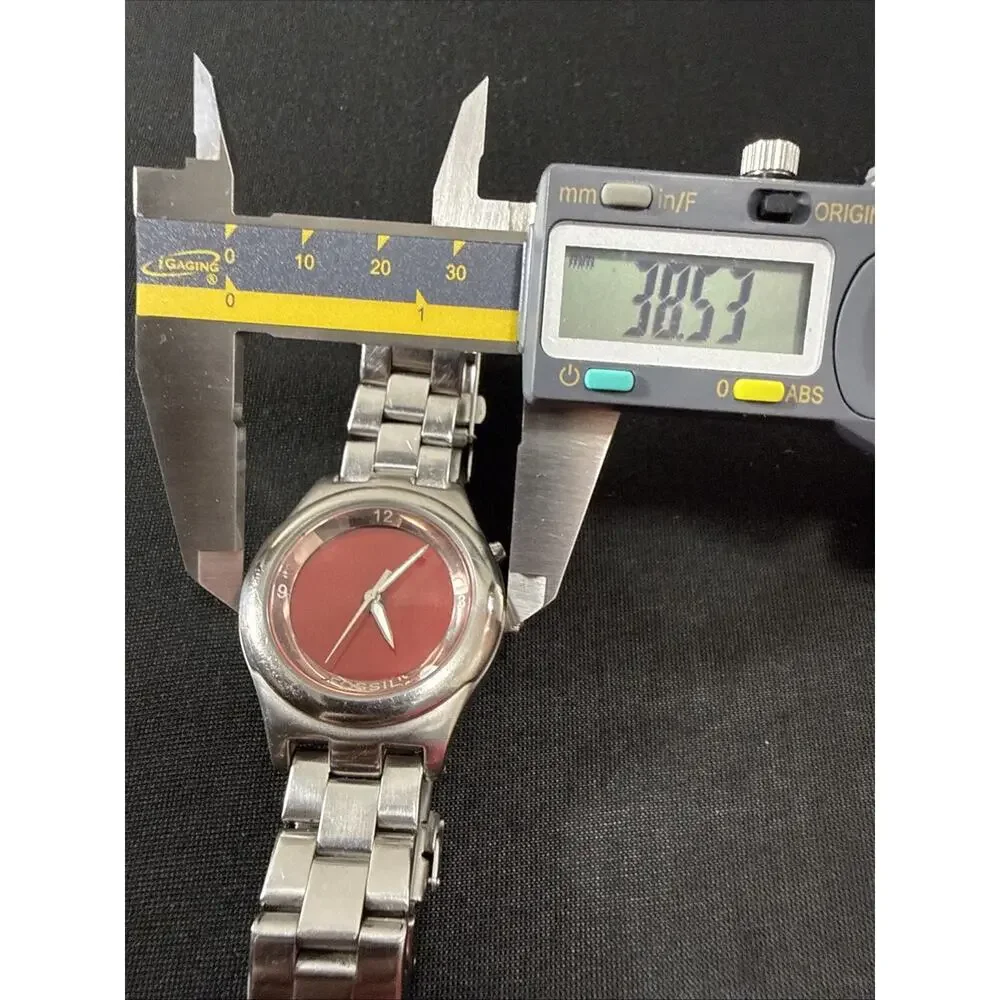 Men’s Fossil Kaleido L12092 Red/OU Dial 38mm Case 5.75” Band New Batteries (G2)